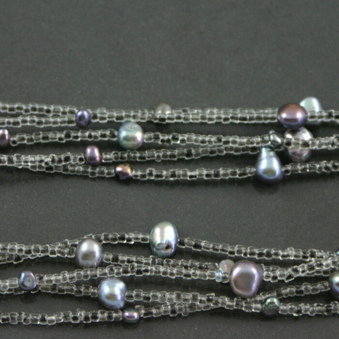 Multi strand tahitian pearl flapper necklace