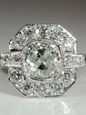 Art Deco period jewellery diamond engagement ring