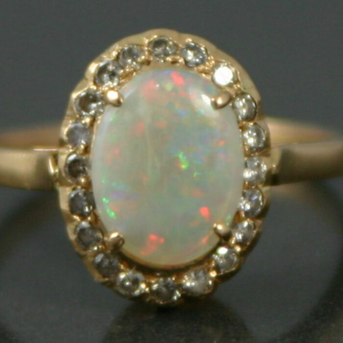 opal and diamond dress ring