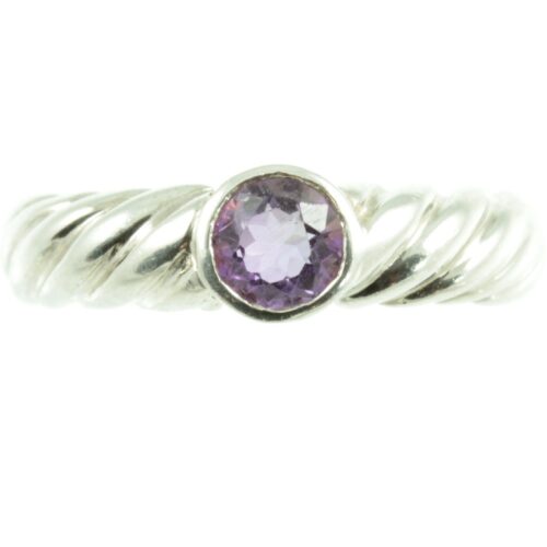 Sterling silver amethyst ring - front view