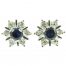 1950s Sapphire and Diamond Earrings - front view