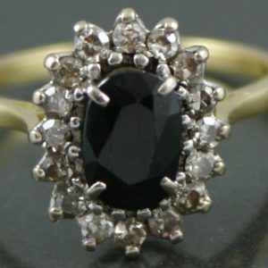 Mid-Century Sapphire & Diamond Ring