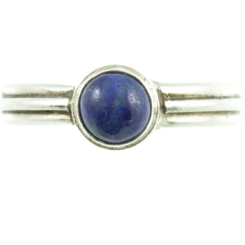 Sterling silver and lapis ring - front view