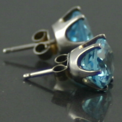 1940s Vintage Swiss Blue Topaz Earrings