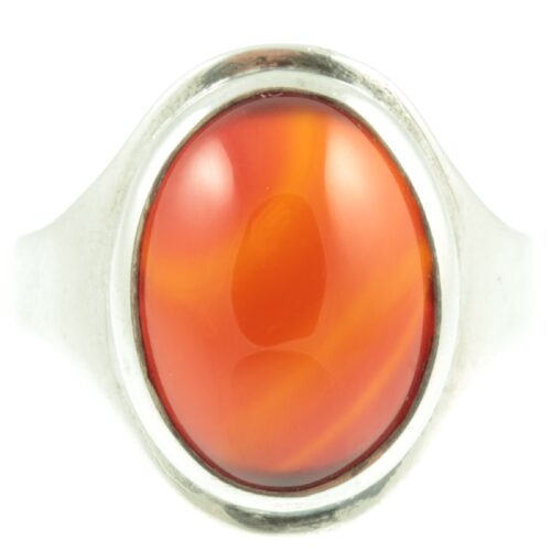 1950s Carnelian silver ring - front view