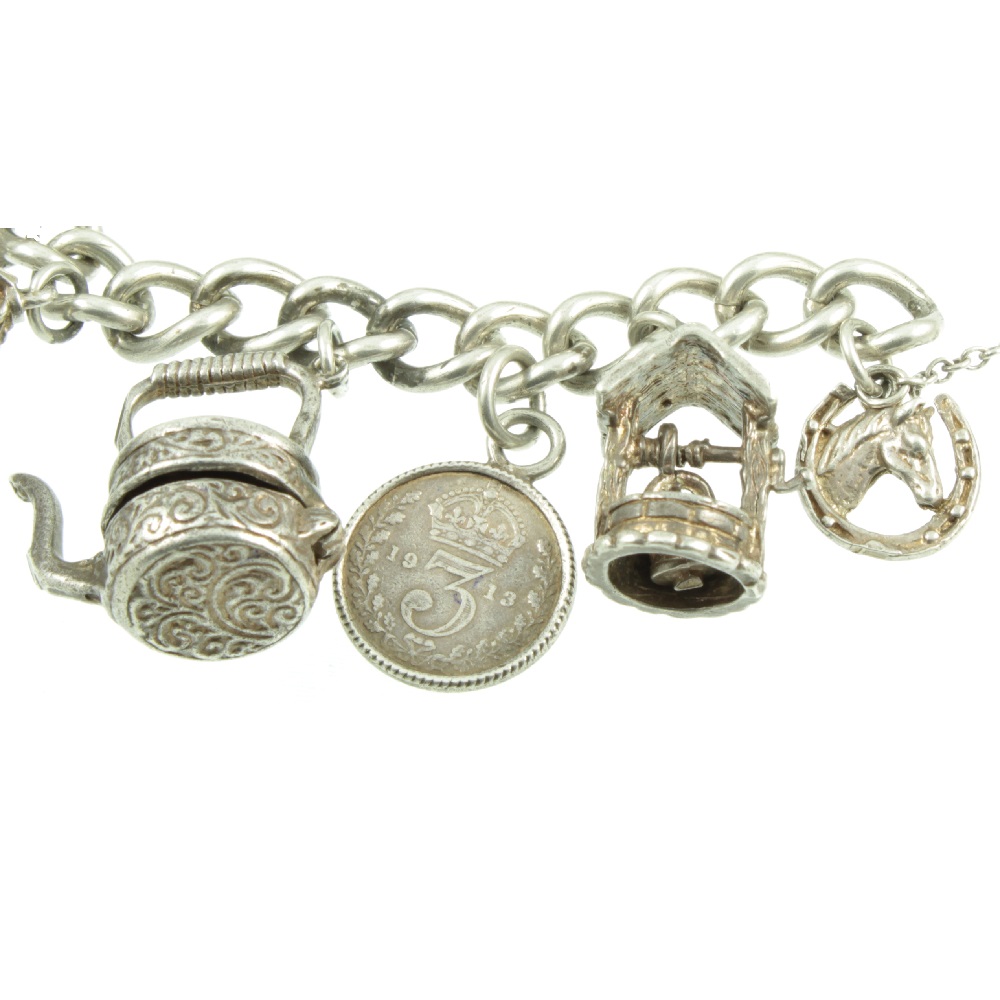 Buy Vintage 50s 60s Sterling Silver Souvenir Charm Bracelet Online in India  - Etsy
