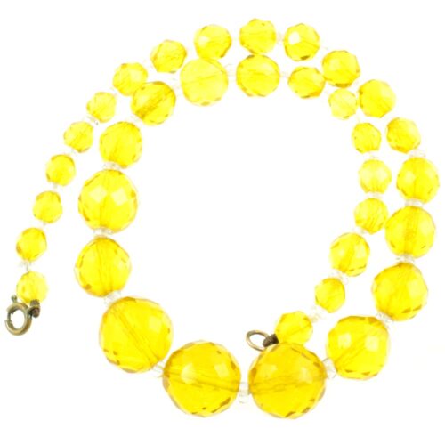 Czech Yellow Crystal Necklace