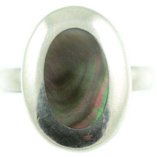 Paua sterling silver ring - front view