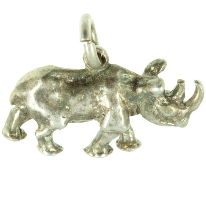 Silver Rhino Charm