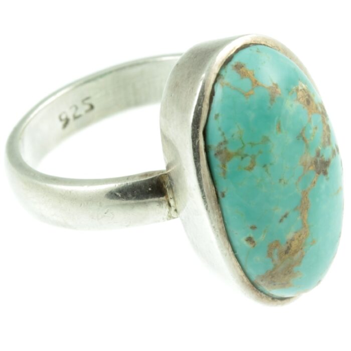 Sterling silver and turquoise ring - side view