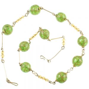 Venetian Aventurine Swirl Glass Necklace