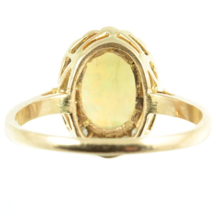 18ct gold opal and diamond ring - inside view