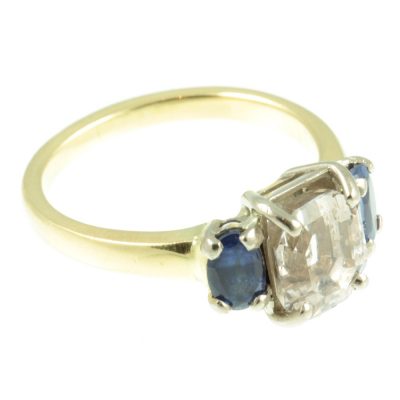 Art Deco 3 stone Sapphire ring