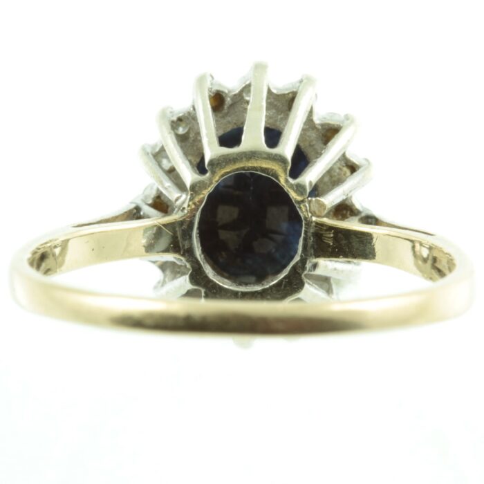 Art Deco Sapphire and Diamond ring - inside view