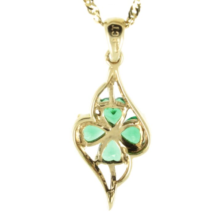 Emerald & Diamond Clover Pendant