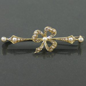 Edwardian split pearl brooch