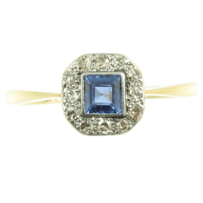 Sapphire and Diamond ring circa 1930`s