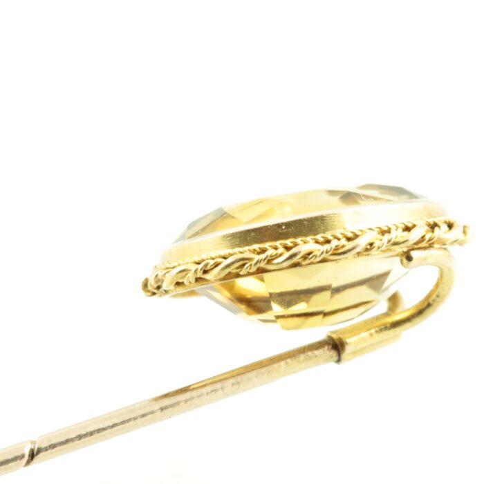 Victorian 15ct Gold Citrine Stickpin