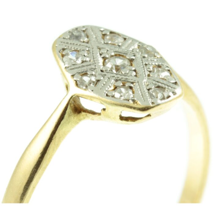 Art Deco Diamond Hexagon Ring