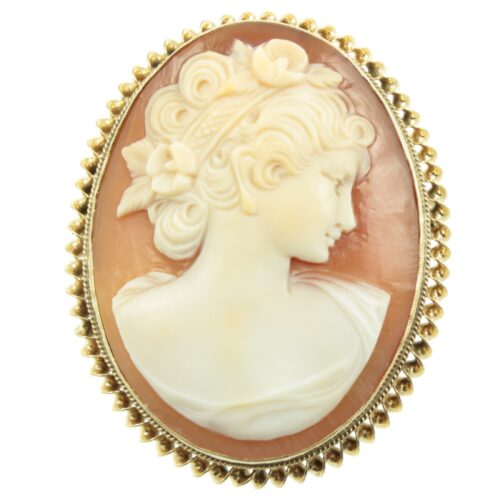 Edwardian 9ct Gold Cameo Brooch
