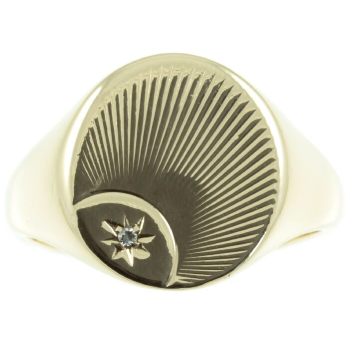 9ct Gold and Diamond Signet Ring