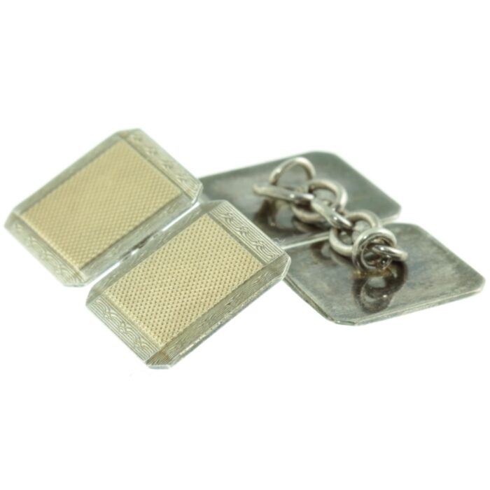 Art Deco 9ct gold and silver Cufflinks