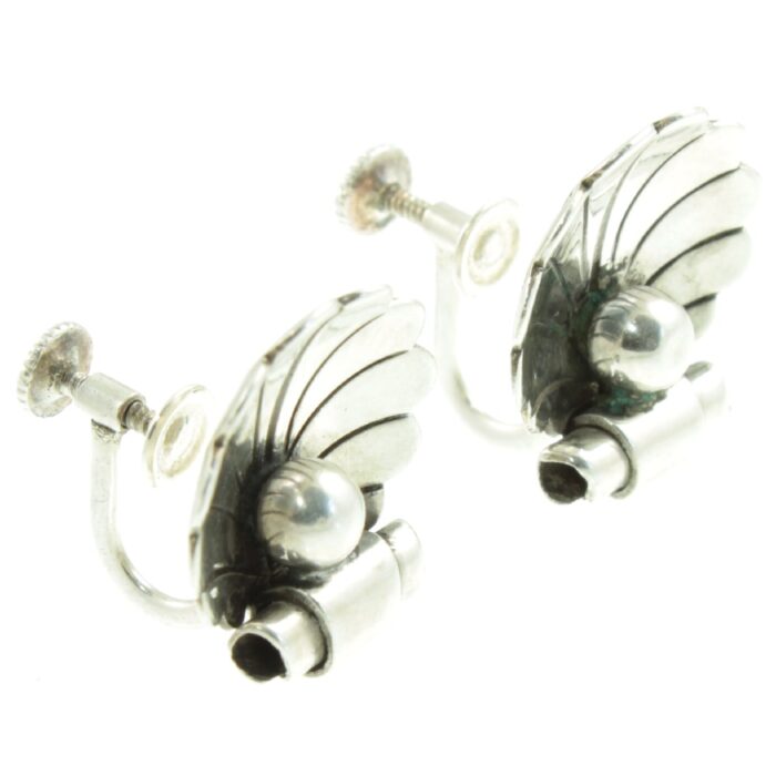 Georg Jensen Silver Clam Earrings