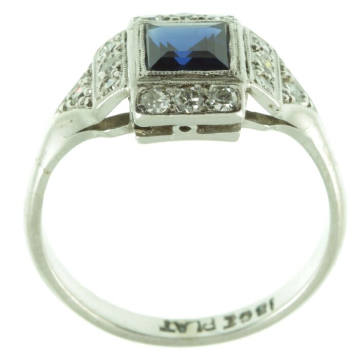 Art Deco Style Sapphire and Diamond ring
