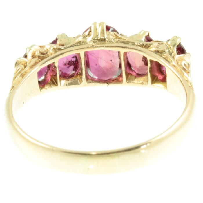 Edwardian five stone ruby ring