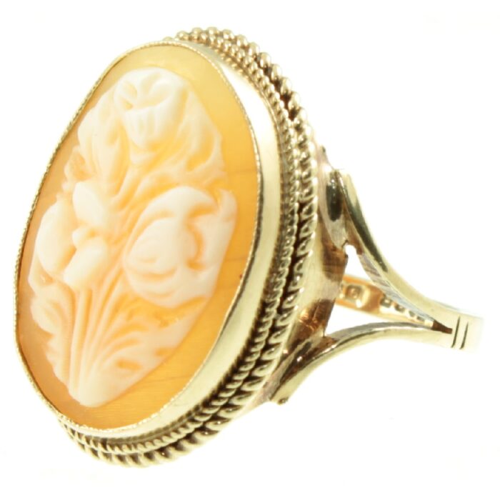Vintage 9ct gold cameo ring