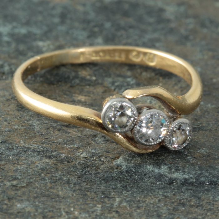 Edwardian Diamond Trilogy cross over Ring