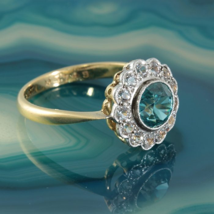 Edwardian Zircon and Diamond Ring