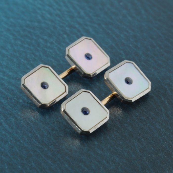 Sapphire and Mother of Pearl Cufflinks