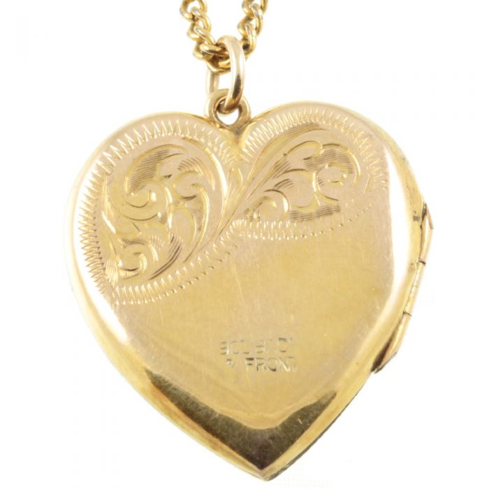 Art Nouveau Heart Locket Necklace