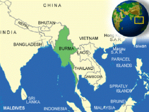 Map of Mayanmar formerly Burma